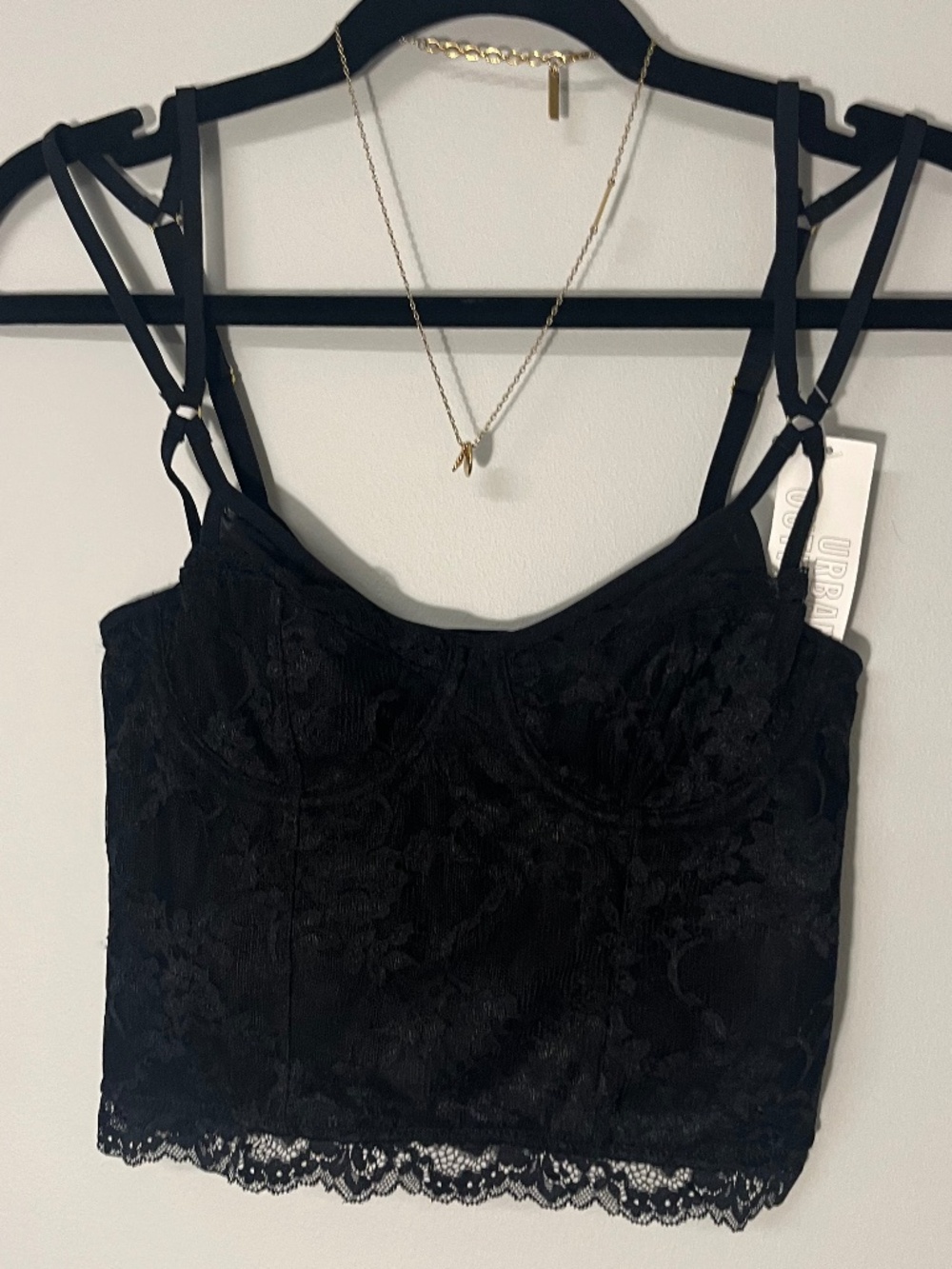 NWT Urban Outfitters Layered Look Lacy Black Corset Size XS